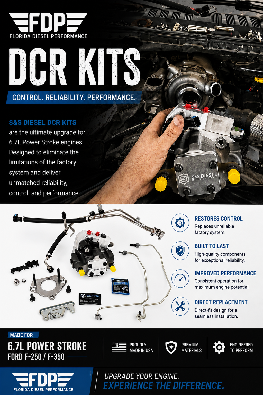 S&S Diesel DCR Kit – 6.7L Power Stroke (Ford F-250 / F-350)