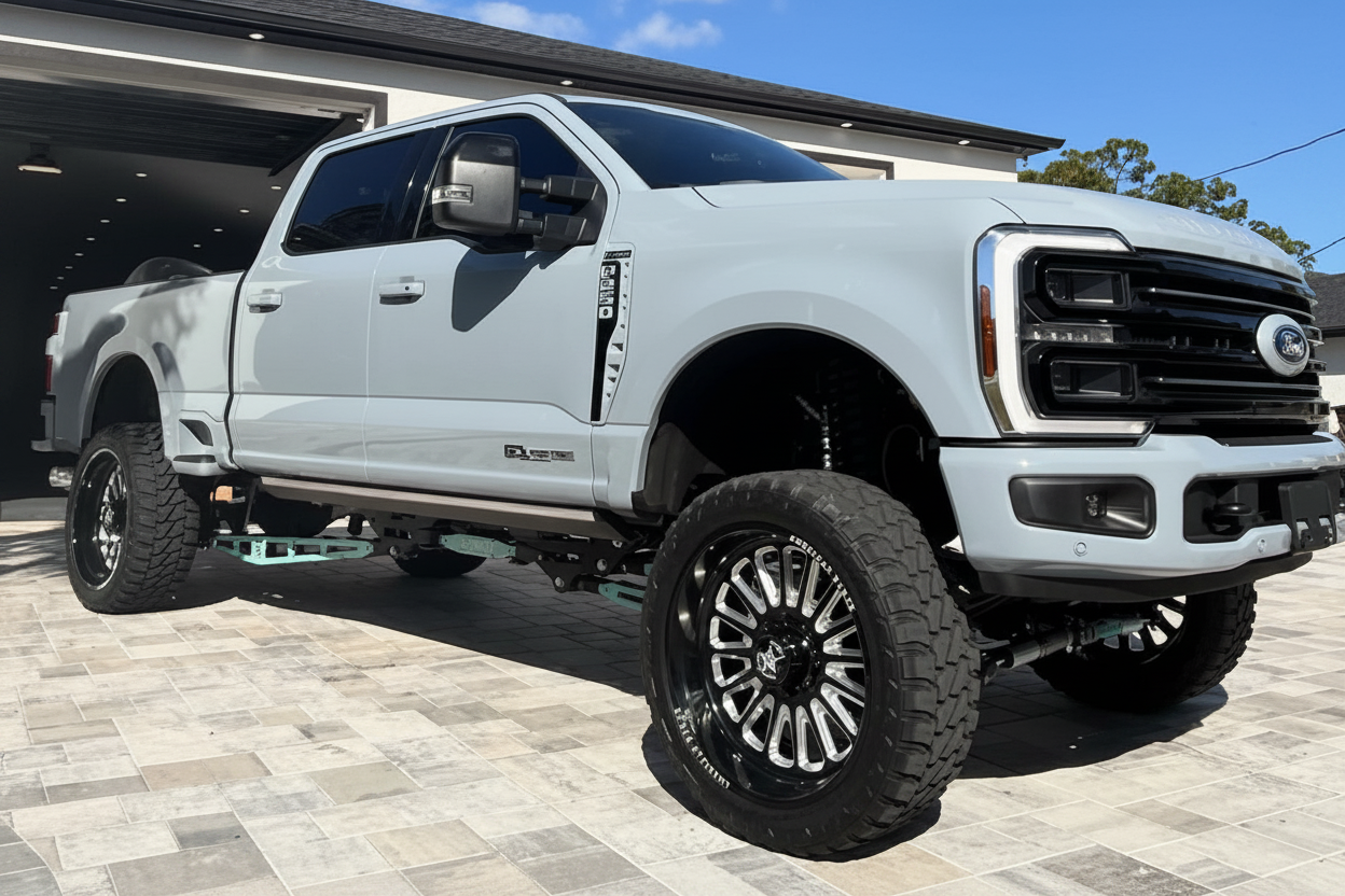 Cleaned White Ford F-250