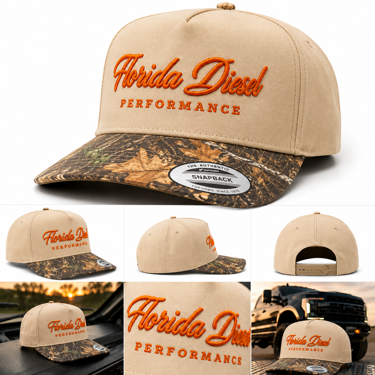 Florida Diesel Performance Snapback Orange Camo